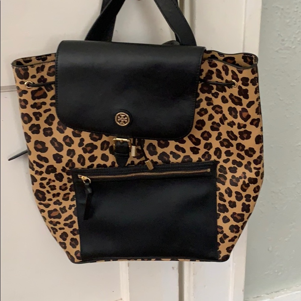 Tory Burch cheetah leather backpack (Herrington)